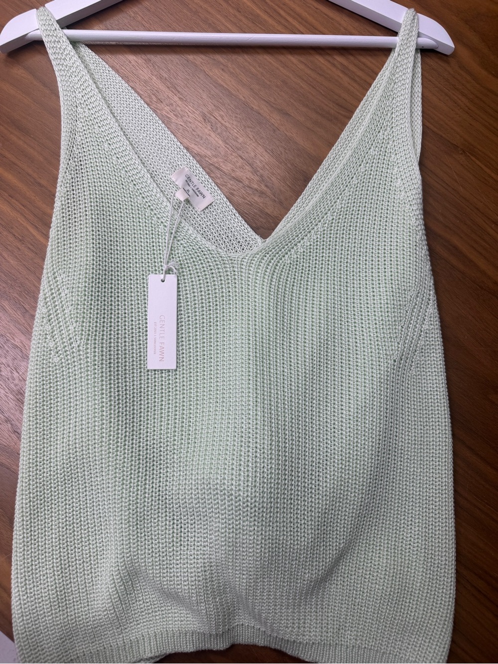 Gentle Fawn Mint Knit V-Neck Tank Top